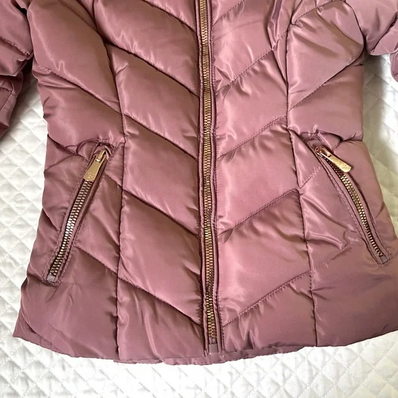 New Kensie Girl Toddler Girls Mauve jacket Coat Puffer Rose Gold Hardware Size 4 - Picture 2 of 11